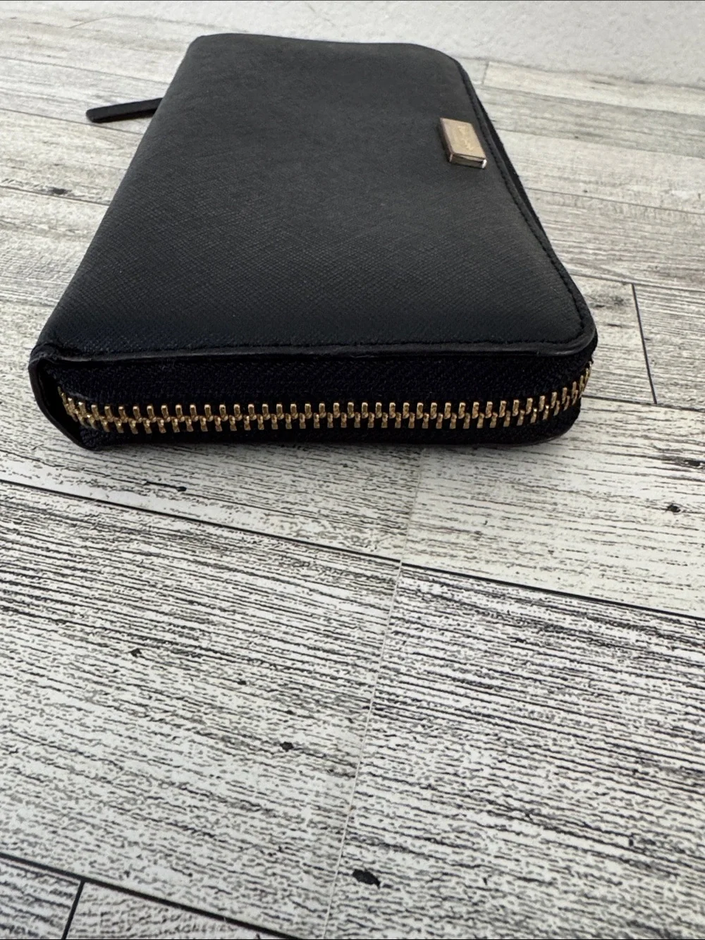 Kate Spade Black Leather Long 3/4 Zip Wallet
